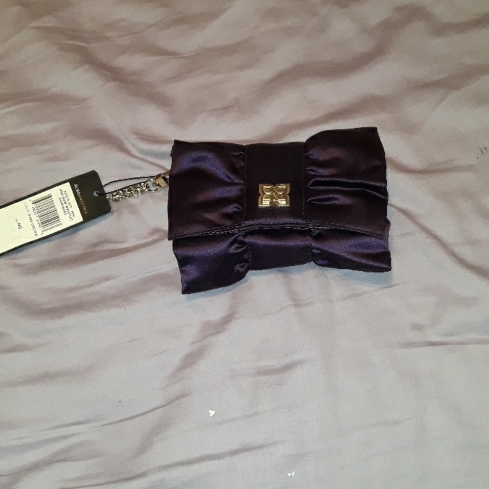 Purple BCBG Maxazria mini wristlet handbag